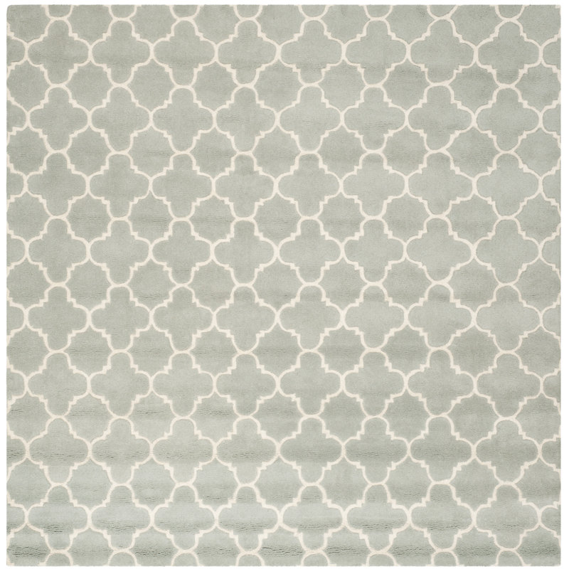 Carolene Hand Tufted Wool Geometric Rug, Square 8'9"