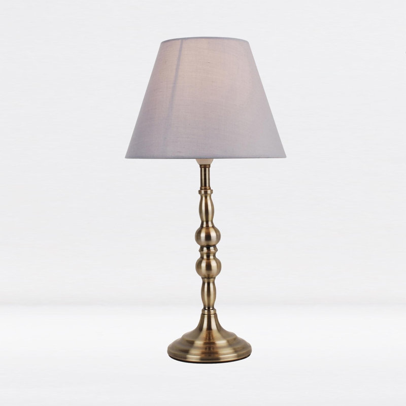 Lasley Metal Table Lamp, Antique Brass, Grey