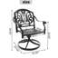 Chaise de patio pivotante en fonte d'aluminium 4 pièces avec structure noire et coussins bruns-822731051