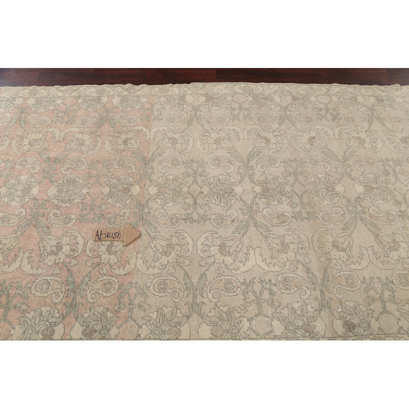 Tapis unique en laine noué à la main brun / beige nouvel âge 4 pi 8 po x 8 pi 11 po