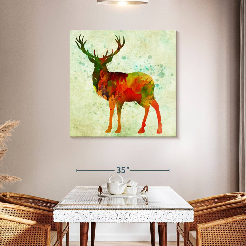 Brampt Deer Abstract, 39" H x 39" W