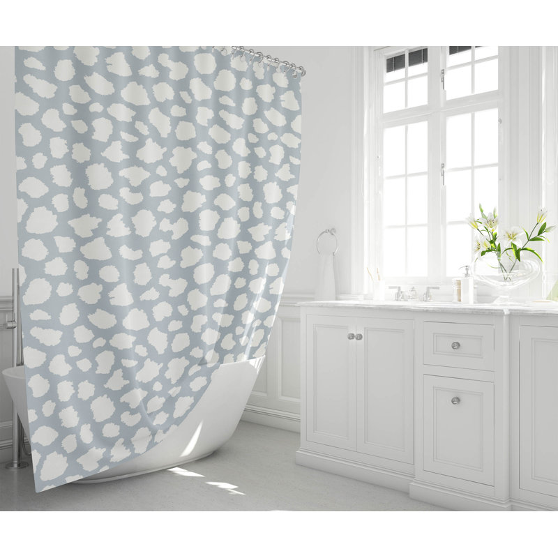 Animal Spot Ultra-Thin Lightweight Shower Curtain, Blue/Slate Blue