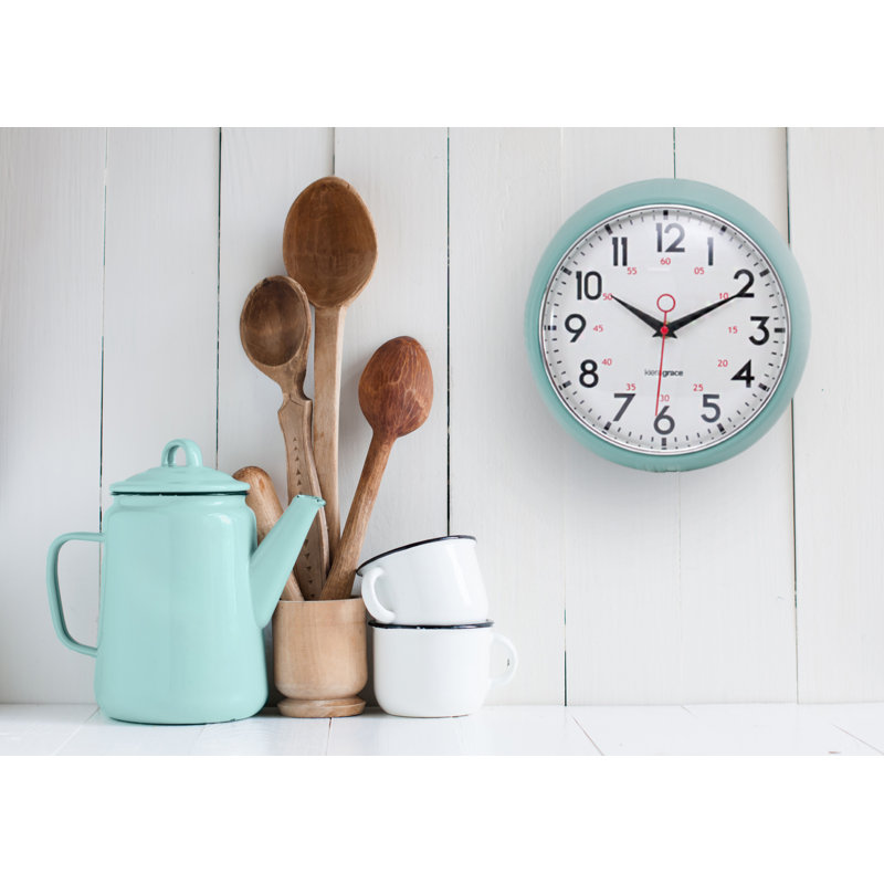Retro Mint Green 10-Inch Plastic Wall Clock