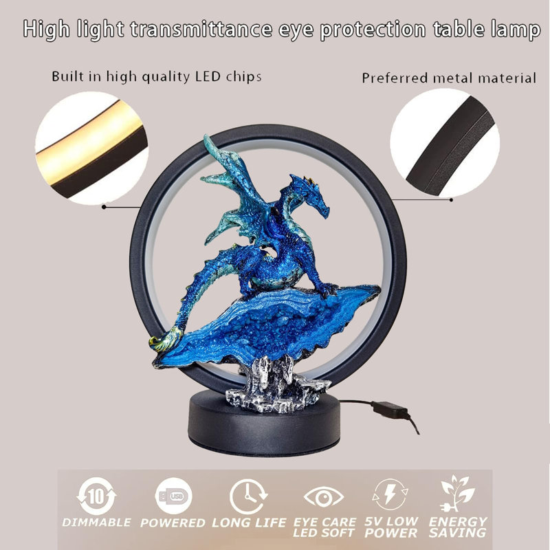 Statue de dragon Figurine Lampe de table unique, Île Seymour Nord, Galapagos