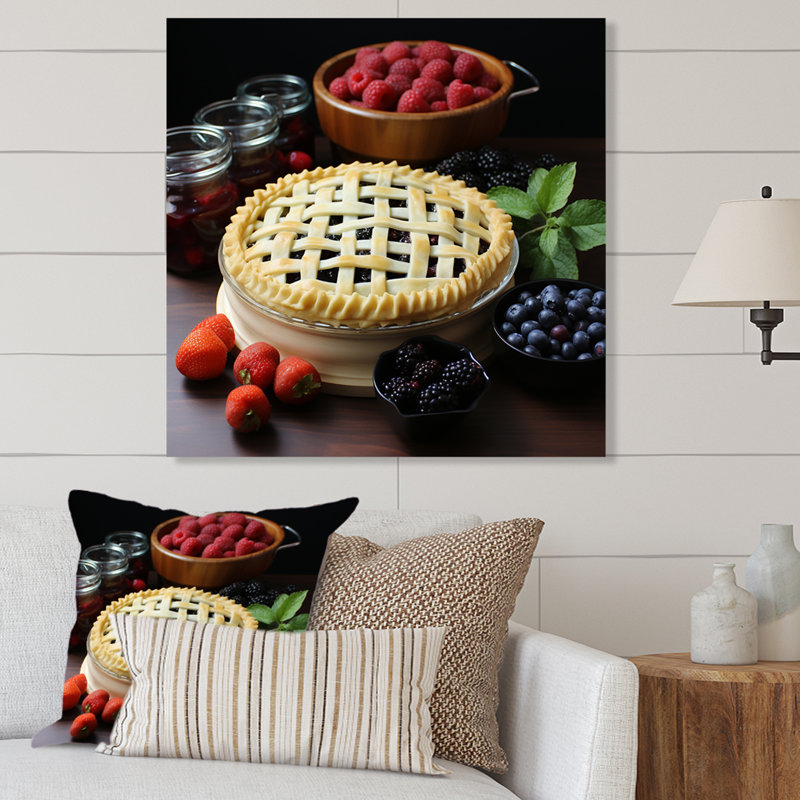 Art mural en métal, pâtisserie aux fruits, H 36 po x l 36 po x P 1,5 po
