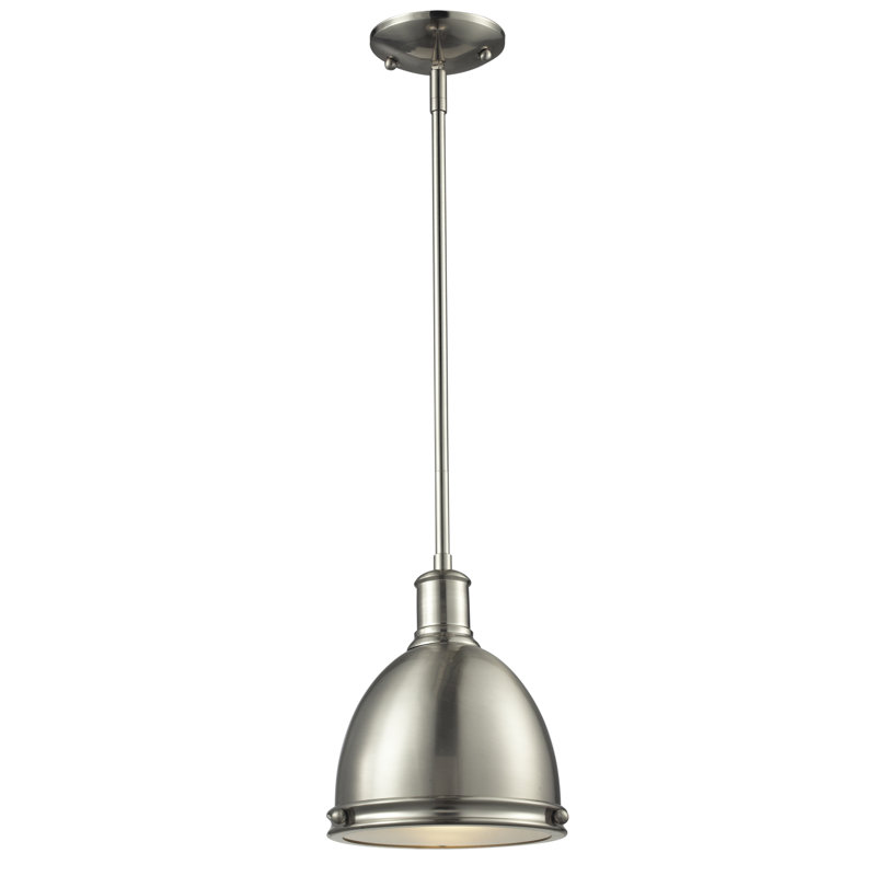 Luminaire suspendu 1 lumière Marquise, H 57,25 po x l 8 po x P 8 po, Nickel brossé