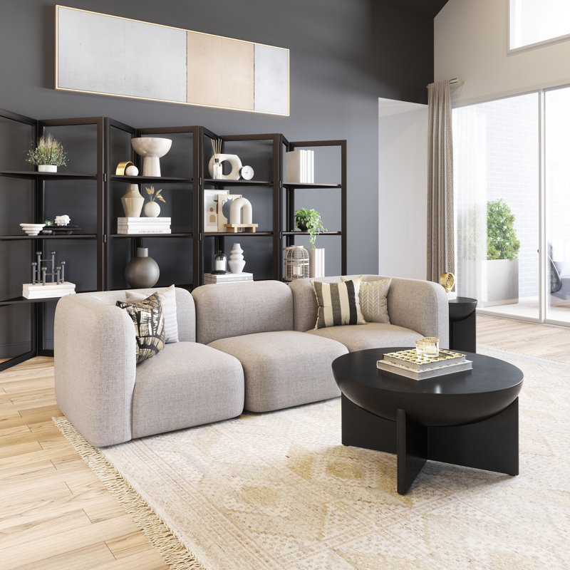 Fauteuil d'angle gris, Tissu gris