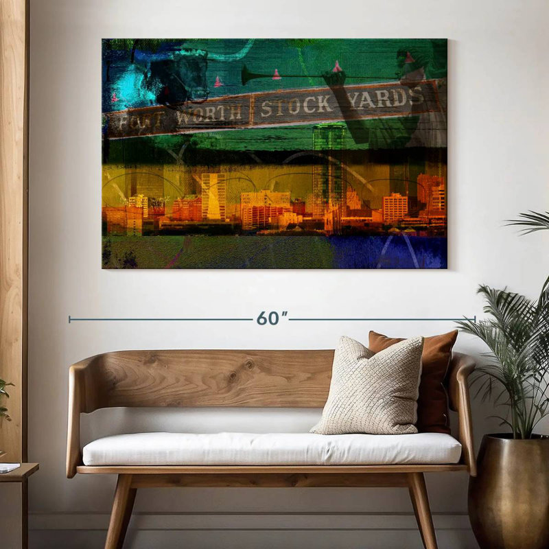 Kavia Ft. Worth Collage, 34" H x 51" W