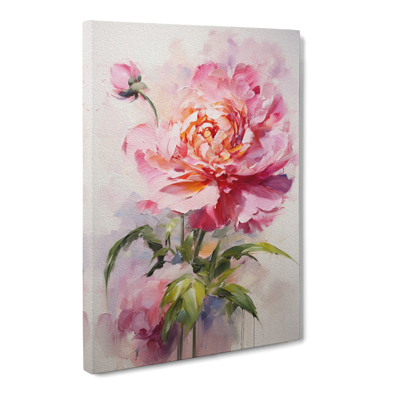 Peony Flower Gestural No.3 - Print, 76cm H x 50cm W x 3cm D