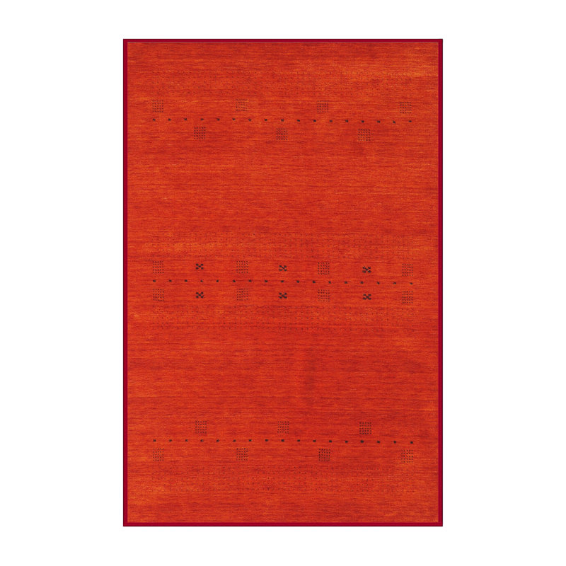 Tapis de zone orange/rouge foncé contemporain, Rectangle 8 pi 0 po x 10 pi 0 po