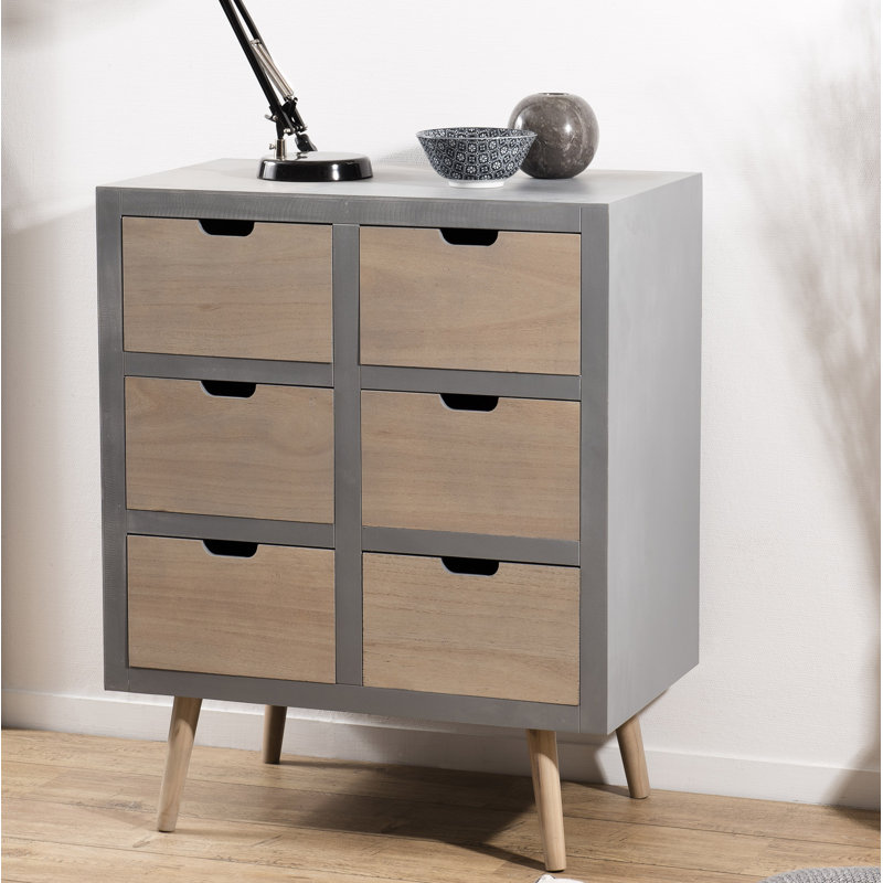 Rogers Solid Wood 68cm W 6 - Drawer Chest of Drawers