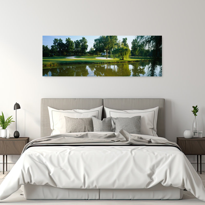Lake On A Golf Course Tantallon Country Club Fort Washington Maryland USA by Chris John/PDI - Wrapped Canvas Panoramic Print