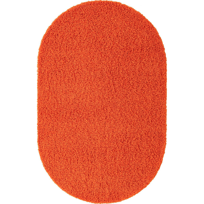 Tapis à poils longs Sybil_Pumpkin, Ovale 5 pi x 8 pi