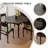 Solid Wood rubberwood black Dining Table-1426160008