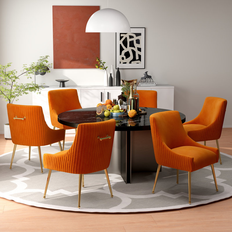 Chaise de salle à manger Baudel, Orange