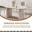 Table de salle à manger extensible ovale avec conception à deux piliers - Table de cuisine multifonctionnelle peu encombrante
