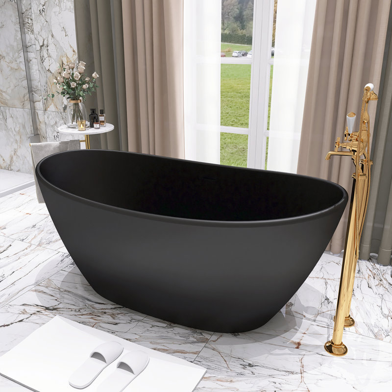 Baignoire autoportante 61 po, Noir mat