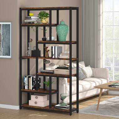 Oscer Bookshelf Industrial 5 Tier Etagere Bookcase Bookshelves for Living  Room, Bedroom