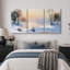 Hiver, paysage de rivière avec des arbres recouverts de neige, images de salon, estampe numérique 3 pièces, 24 po x 36 po x 3 pièces-133895602-133895603