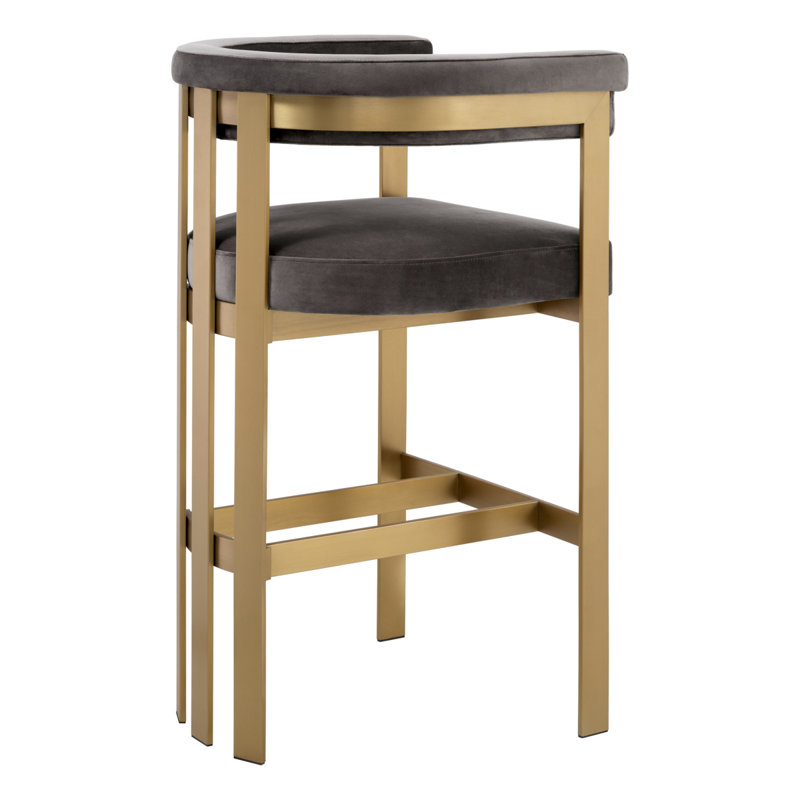 Clubhouse Upholstered Stool, Savona Gray, Counter Stool (27.17" Seat Height)