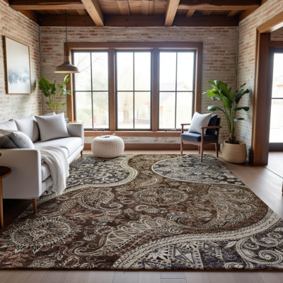 Premium Machine Washable Jamestown AMF1078 Swirl Rug