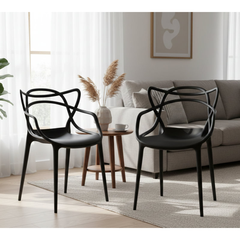 Chaise robuste Maria, Noir