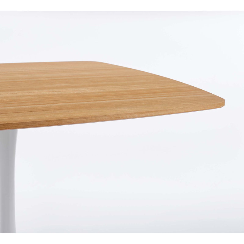 Table de salle à manger 42,12 po, Blanc, Chêne