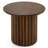 Camelot Round Solid Wood End Table With Ribbed Pedestal Base
