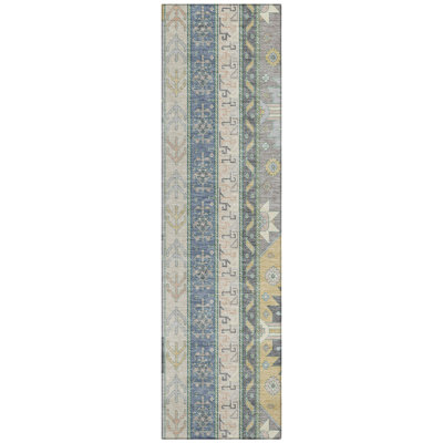 Machine Washable Indoor/Outdoor Chantille ACN1015 Silver Rug