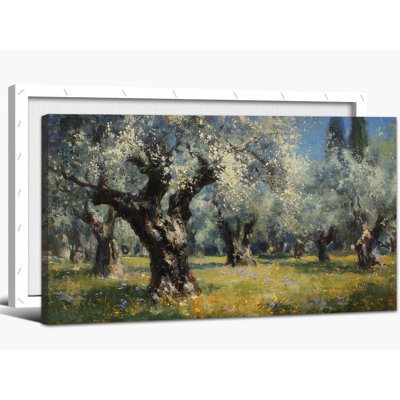  Printemps, art mural sur toile de campagne française, peinture de campagne rétro, grand paysage rustique, estampes d'art pour la décoration de salon, 24 x 48 pouces