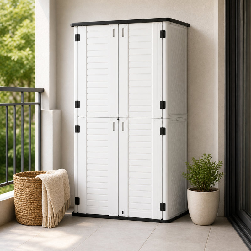 Abri de rangement vertical résistant aux intempéries de 494 gallons avec panneaux multiparois renforcés