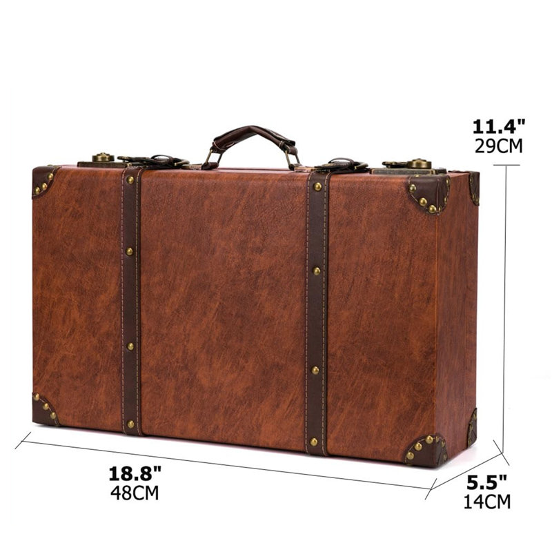 Coffre de rangement en cuir rétro
