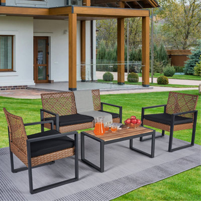 Ensemble de meubles de patio 4 pièces avec balcon et véranda