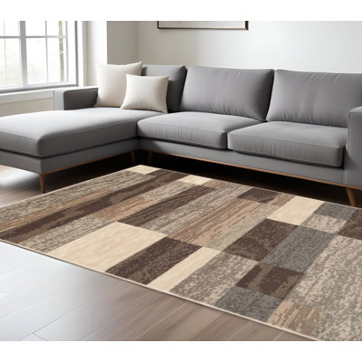Tapis 7 pi x 9 pi patchwork ardoise résistant aux taches