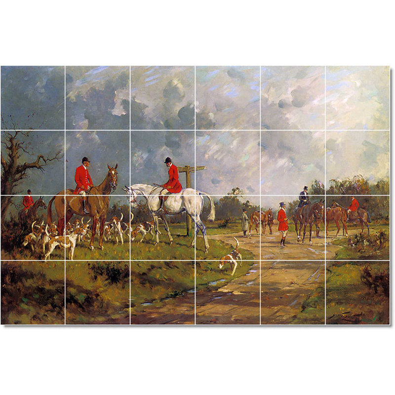 Carreau de céramique décorative 25,5 po x 17 po 4,25 po x 4,25 po, Carreau de peinture murale George Wright Horse W23
