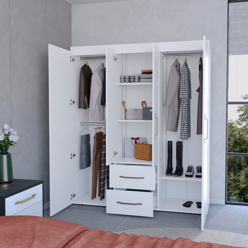 Armoire blanche 2 portes tout-en-un