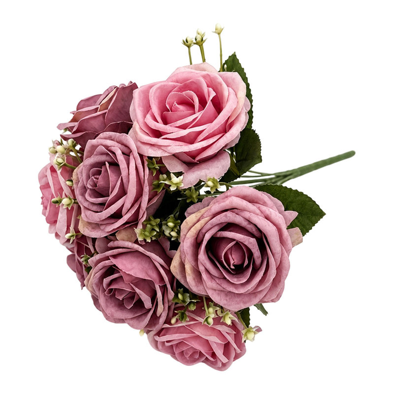 Décorations textiles, fleurs artificielles, décoration intérieure, mariage, bouquet de fleurs à main, 9 roses artificielles, fleurs artificielles, bouquet décoratif, roses artificielles, fleurs artificielles