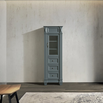 Lusk Solid Wood Freestanding Linen Cabinet