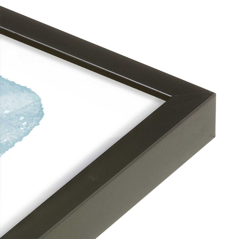 Imprimé d'hiver d'hiver, H 13,5 po x l 13,5 po, Cadre simple noir satiné, bois massif