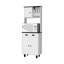 Garde-manger avec rangement spacieux, 2 tablettes ouvertes, 1 tiroir, 1 armoire, 2 tablettes