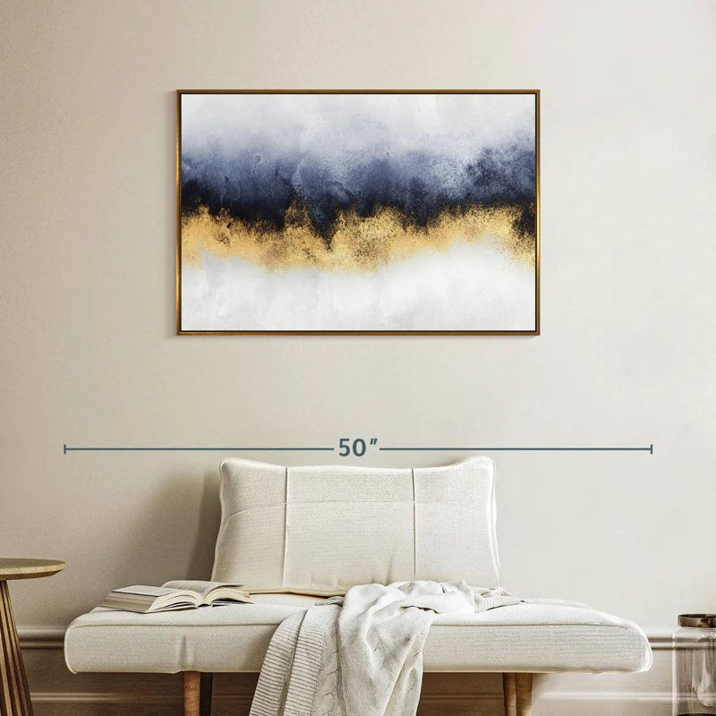 Ciel I, Cadre flottant doré, 37 po x 25 po