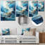 Art mural moderne en métal moderne «Goldn Wave Symphony II»-907696271