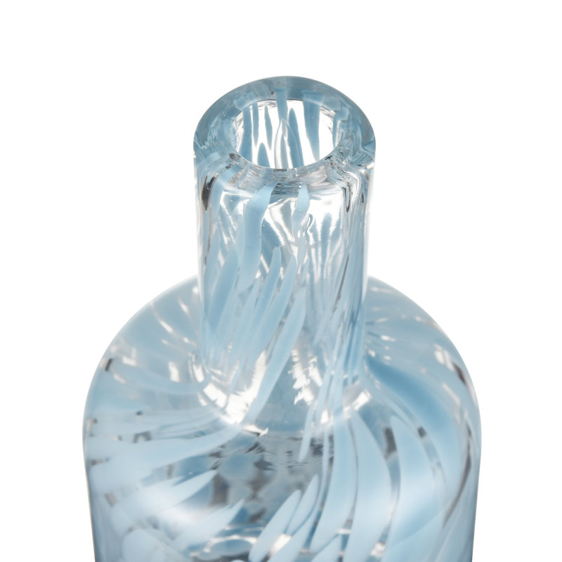 Light Blue Semi-Translucent Glass Table Vase