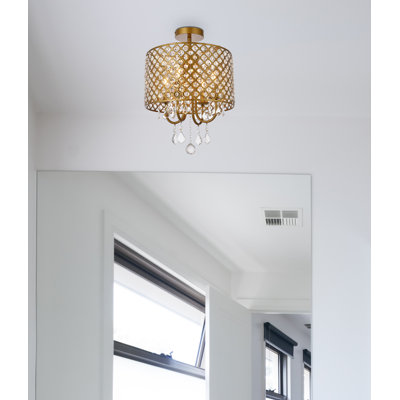 Plafonnier semi-encastré 14 po à 4 lumières Dusin