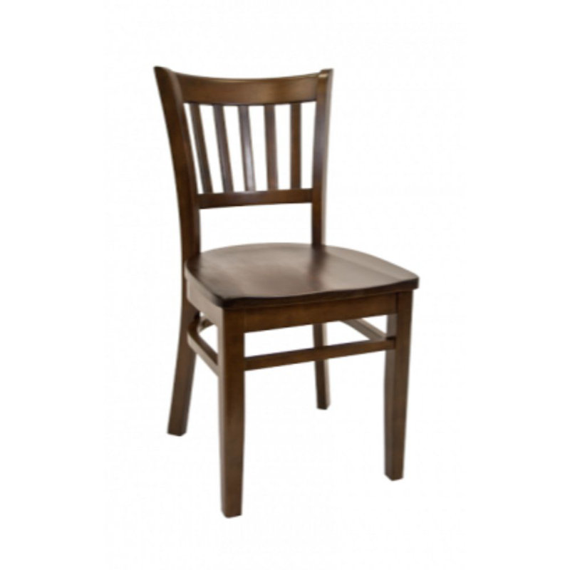 Solid Wood Slat Back Side Chair, Walnut