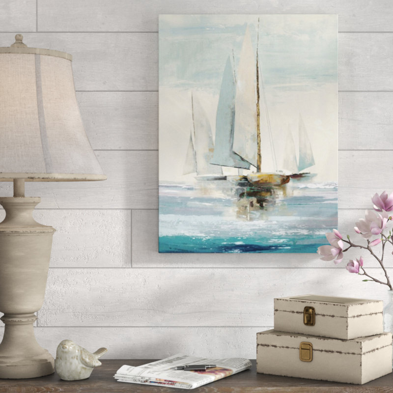 « quiet bateaus i », reproduction d’art, H 16 po x l 12 po x p 1,5 po, Toile