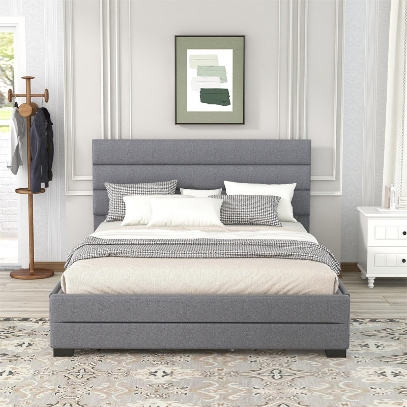 Eastampton Upholstered Storage Platform Bed, Gray