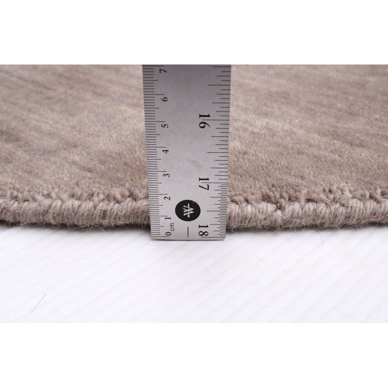 One-of-a-Kind 6' X 6' New Age Round Wool Area Rug in Taupe