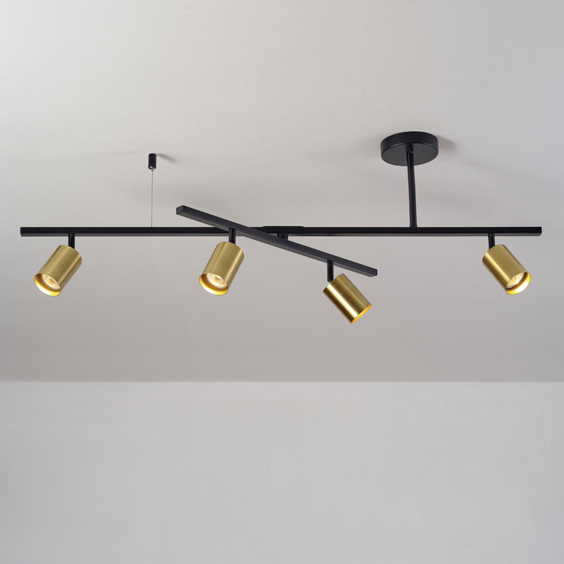 Ensemble de rail d'éclairage 6 lumières, Laiton, L 41,75 po