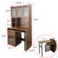 Bureau d'ordinateur en L avec bibliothèque et huche, table d'étude rotative à 90 ° pour le bureau à domicile, armoire moderne pour salon-116242530